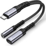 JSAUX 2 in 1 USB C to Aux Audio Adapter with PD 60W Fast Charging