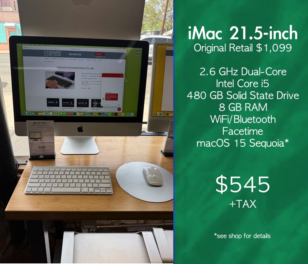 iMac 21.5-inch “Classic Looks, Sneaky Power—This iMac’s Aging Like a Nerdy Fine Wine.”