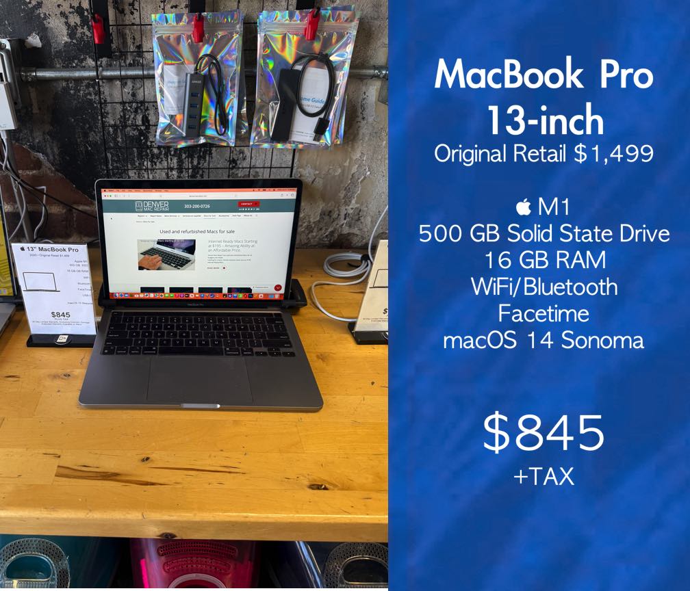 MacBook Pro 13-inch  “Leave lag in the past—where it belongs with floppy disks and dial-up.”