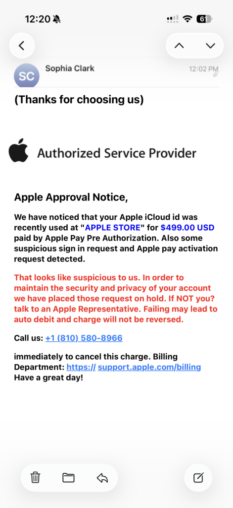 I received an email from Apple about my Apple Account security is it legitimate?