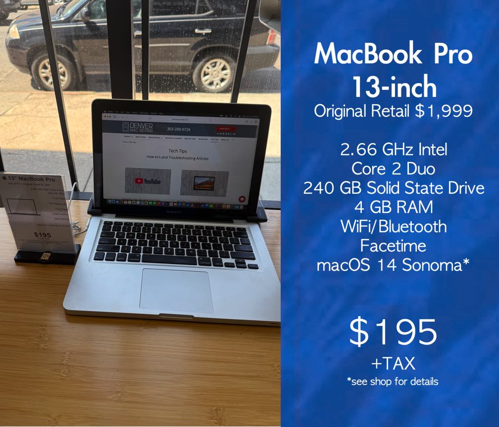 MacBook Pro 13-inch  “It’s not old, it’s just well-educated.”