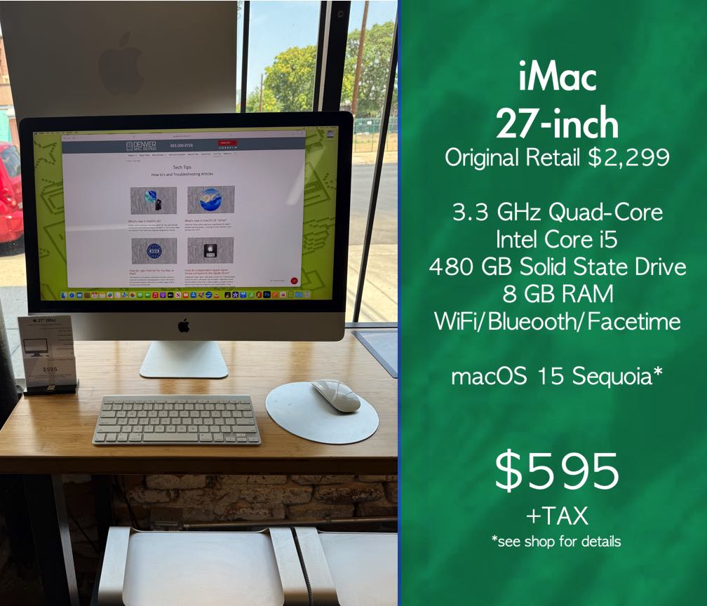iMac 27-inch 5K  “5K display, $595 price—your eyeballs and wallet just became best friends.”