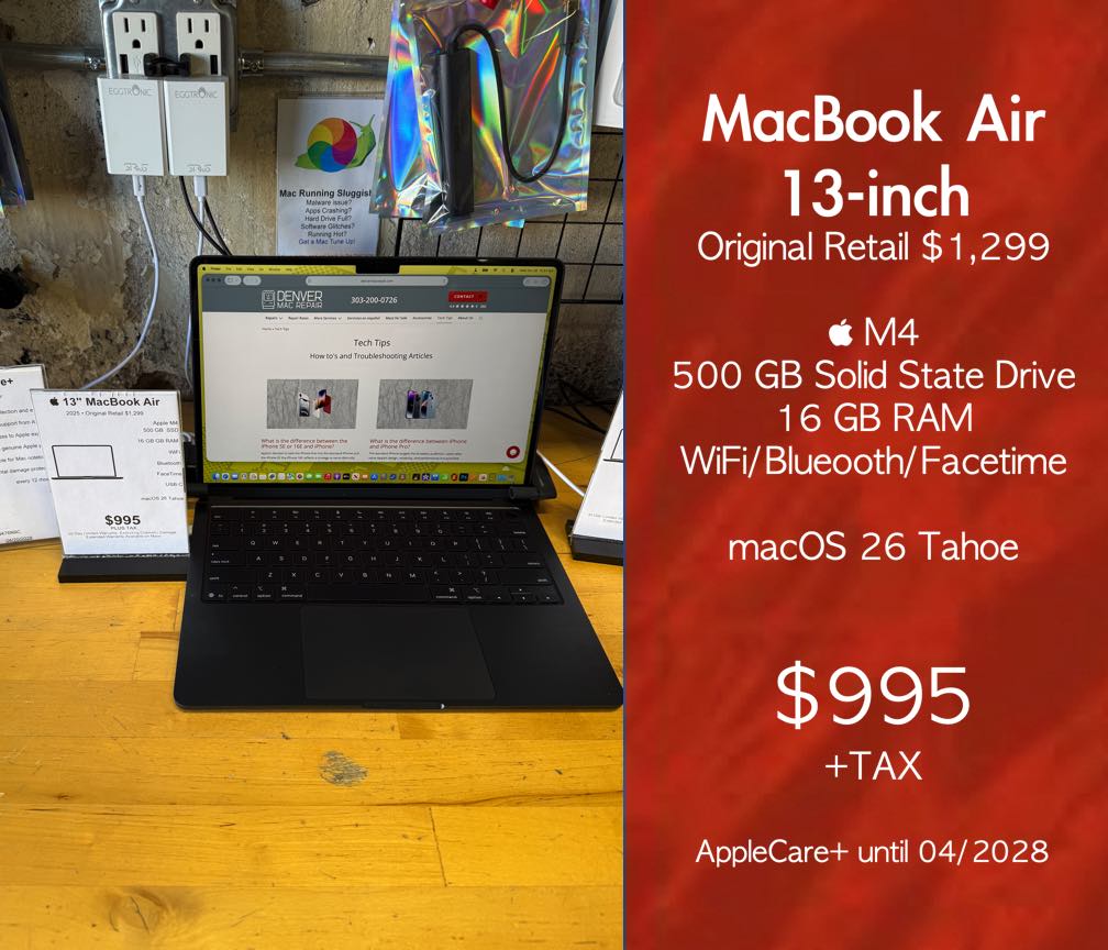 MacBook Air 13-inch “Light as Air, strong as M4 — the future’s here for under a grand.”