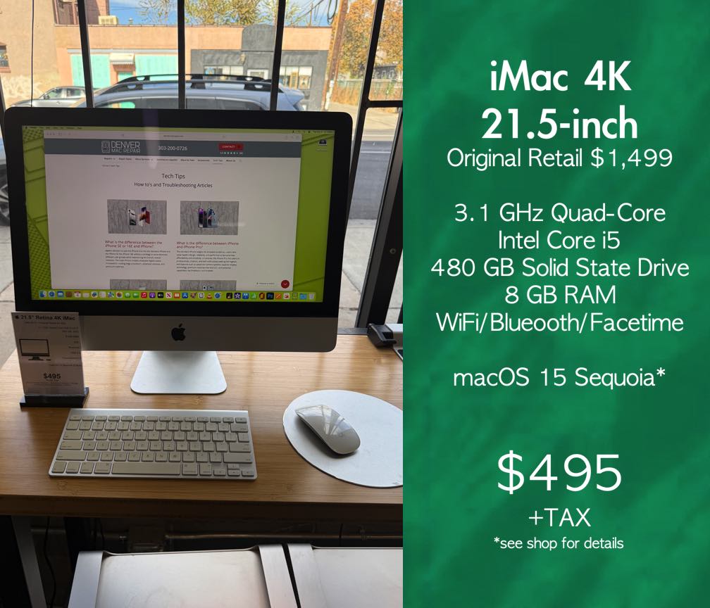 iMac 4K 21.5-inch  “4K looks, half-K price — this iMac’s got more style than your roommate’s whole setup.”