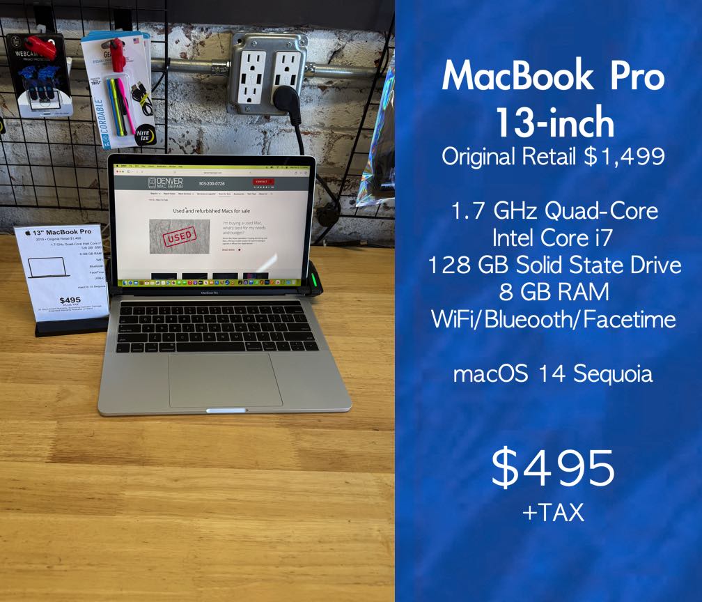 MacBook Pro 13-inch  "Small enough for your backpack, powerful enough for your Rocky Mountain-sized ideas.”