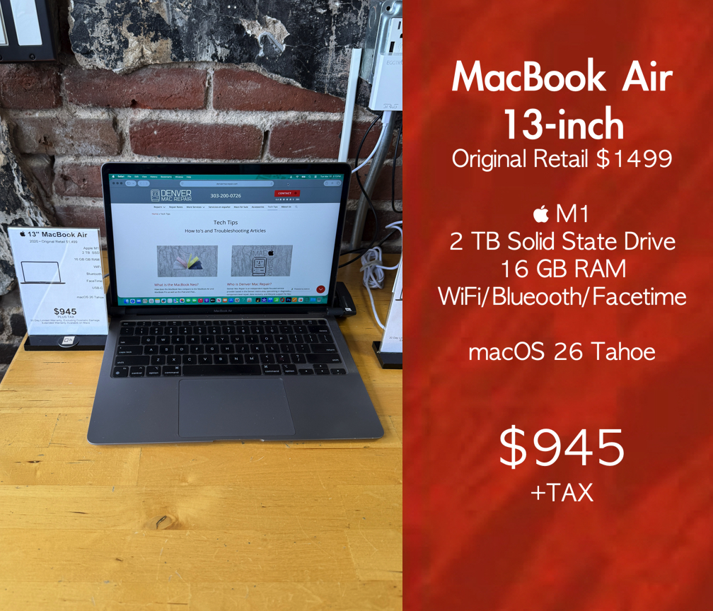 MacBook Air 13-inch  "Packs 2 TB of storage, 16 GB of memory, and zero excuses for slow mornings."