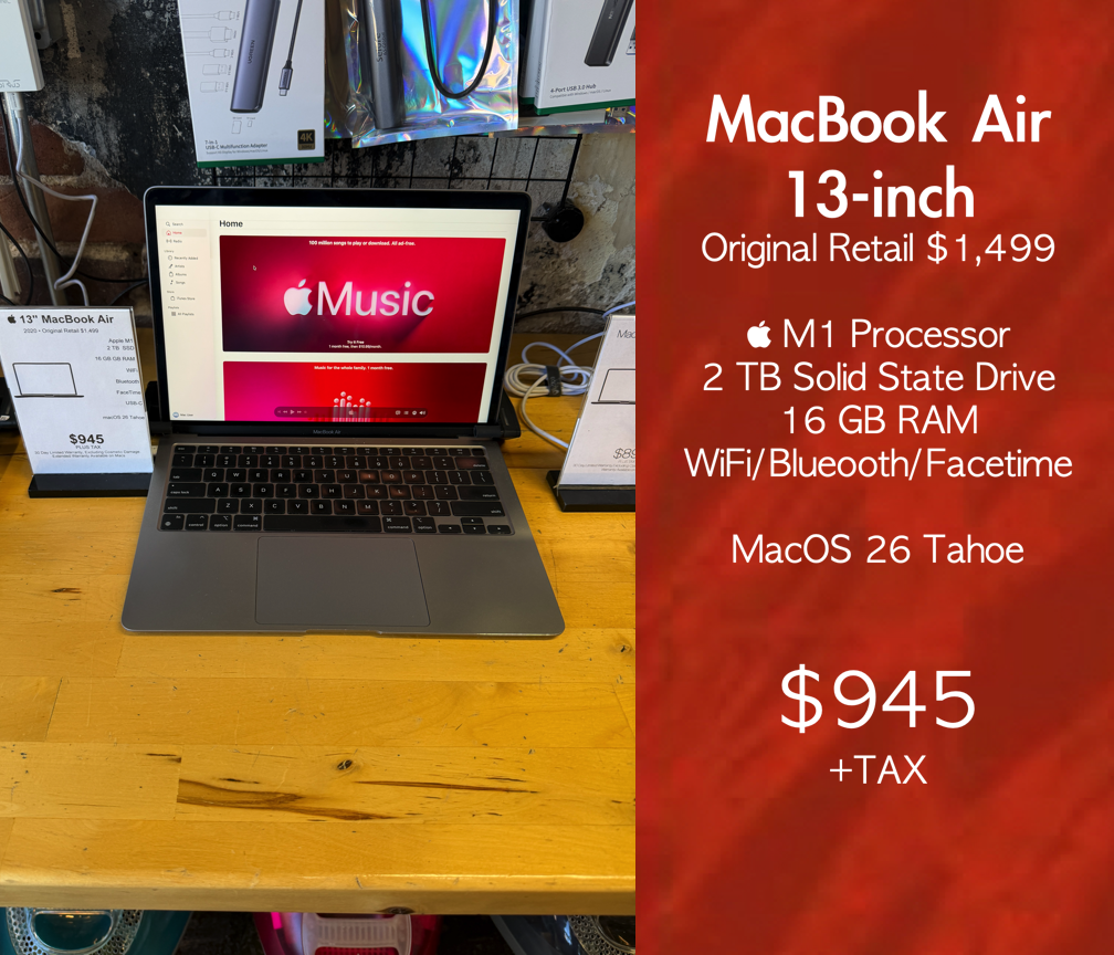 MacBook Air 13-inch  "Big brain, zero drama—2TB of 'I’ve got room for that' and enough muscle to make your old laptop nervous."